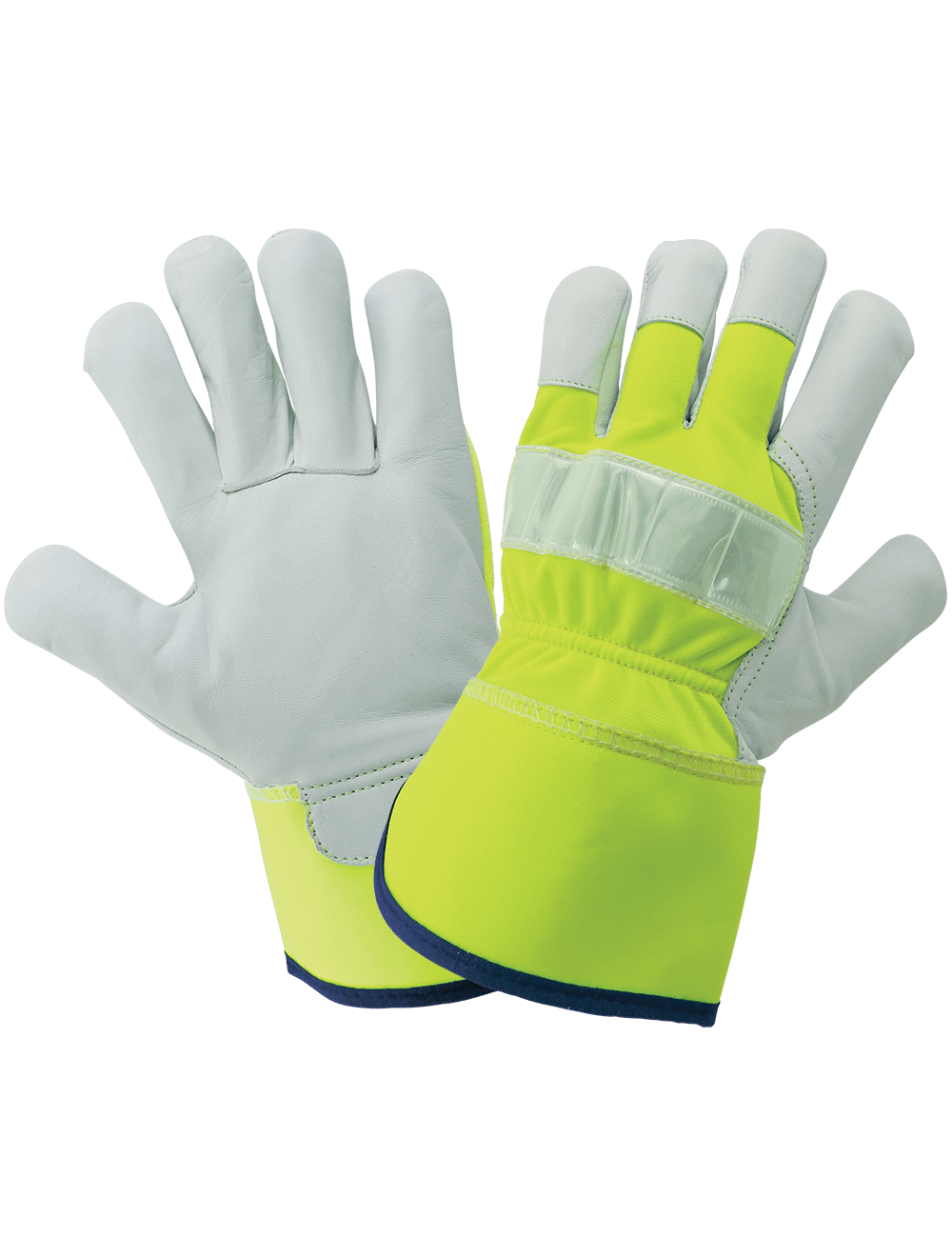 High-Visibility Canvas Back With Goatskin Leather Palm Gloves - 1100GHV