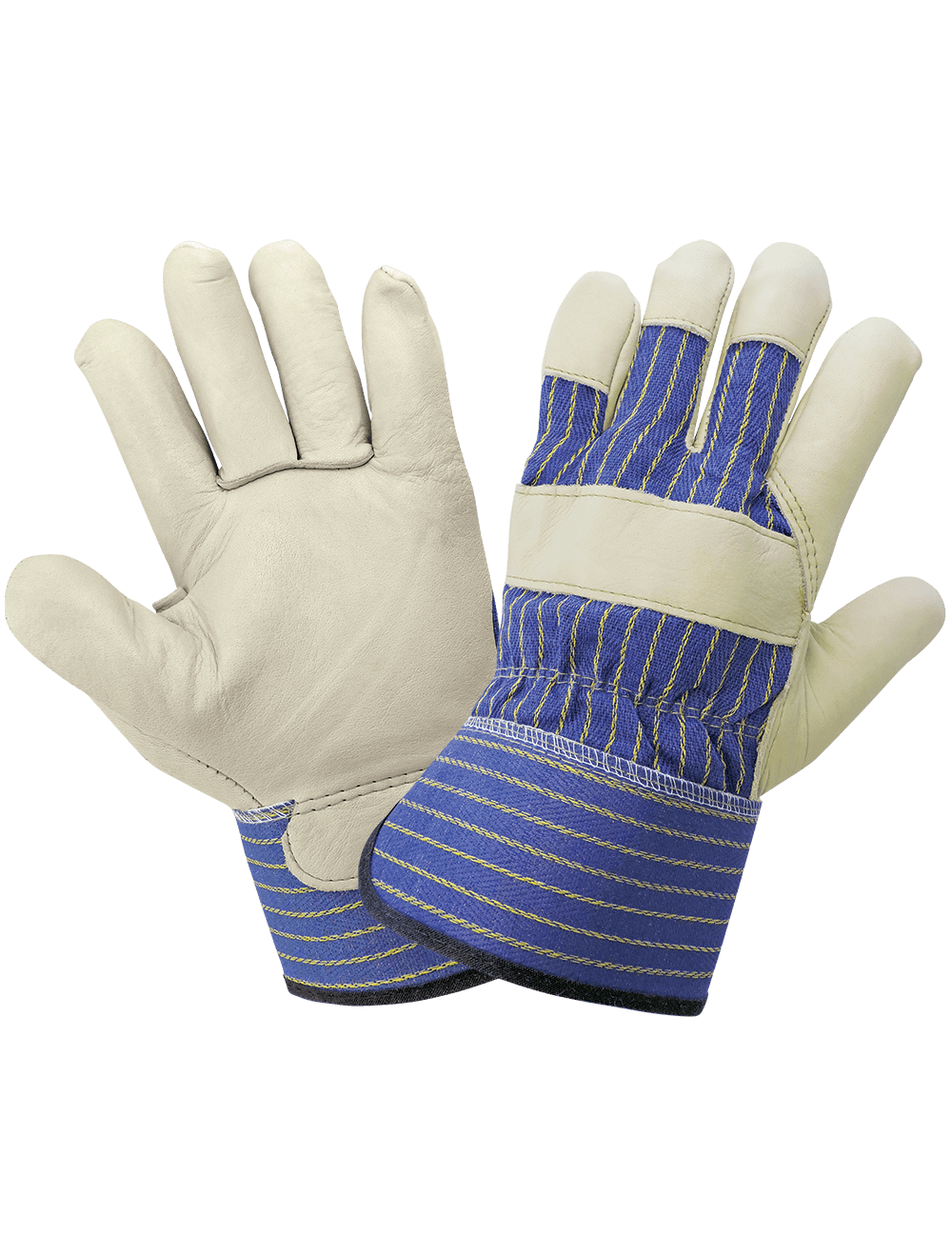 Premium Grain Cowhide Gunn Cut Leather Palm Gloves - 1900