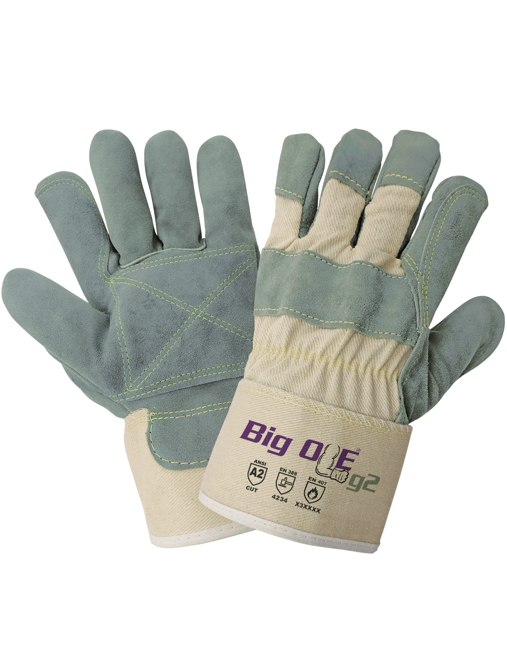 Big Ole® g2 Premium Top-Grade Side Select Split Cowhide Leather Palm Cut and Heat Resistant Gloves - 2000DP