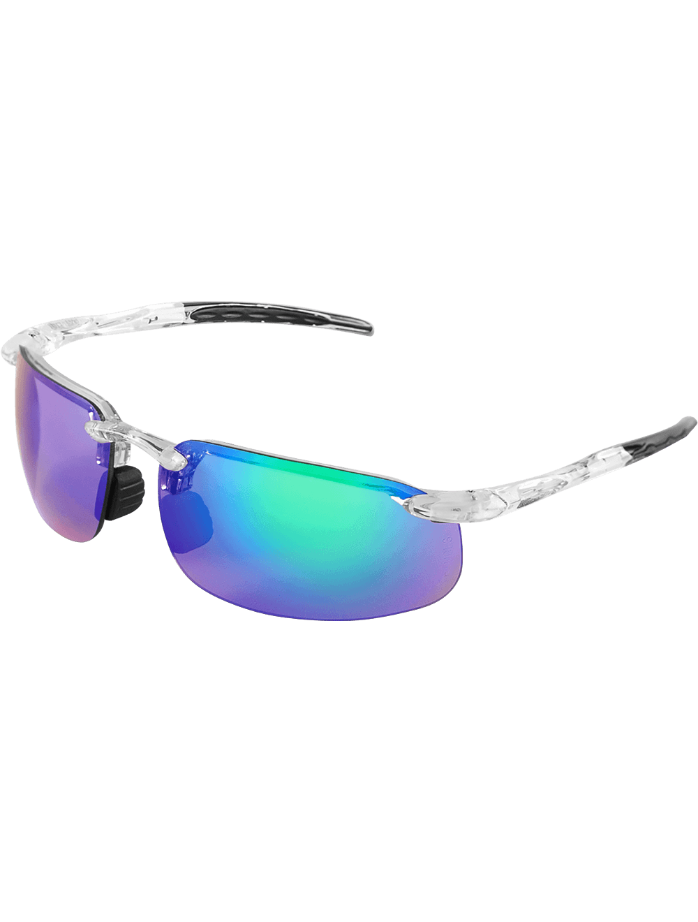 Swordfish® Green Mirror Anti-Fog Lens, Crystal Clear Frame Safety Glasses - BH10116AF