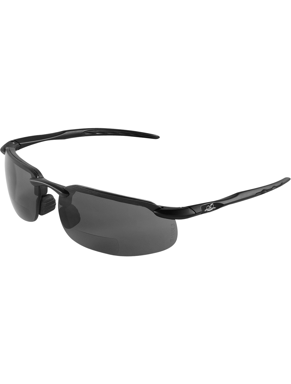 Swordfish® Smoke 2.0 Diopter Bifocal Reader Style Lens, Matte Black Frame Safety Glasses - LIMITED STOCK - BH106320