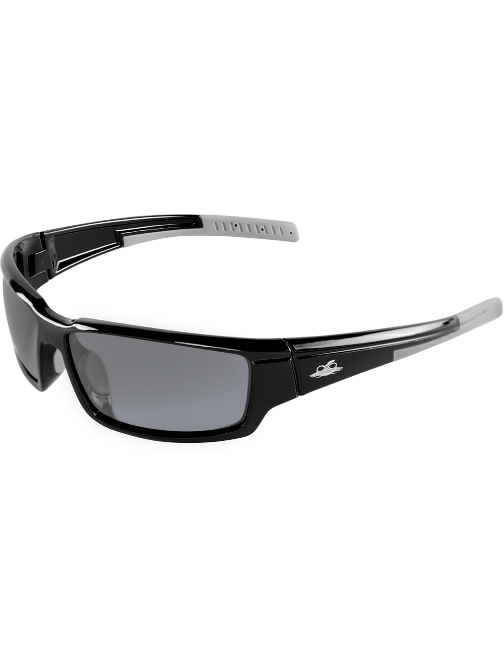 Maki® Silver Mirror Polarized Lens, Shiny Black Frame Safety Glasses - BH145712