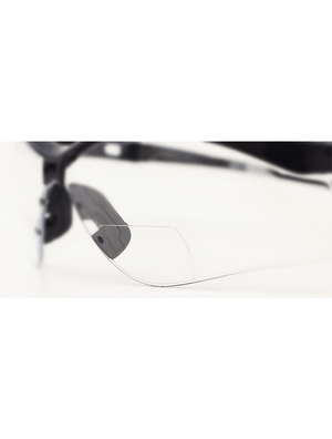 Spearfish® Clear Performance Fog Technology 2.5 Diopter Bifocal Reader Style Lens, Shiny Black Frame Safety Glasses - BH225125PFT