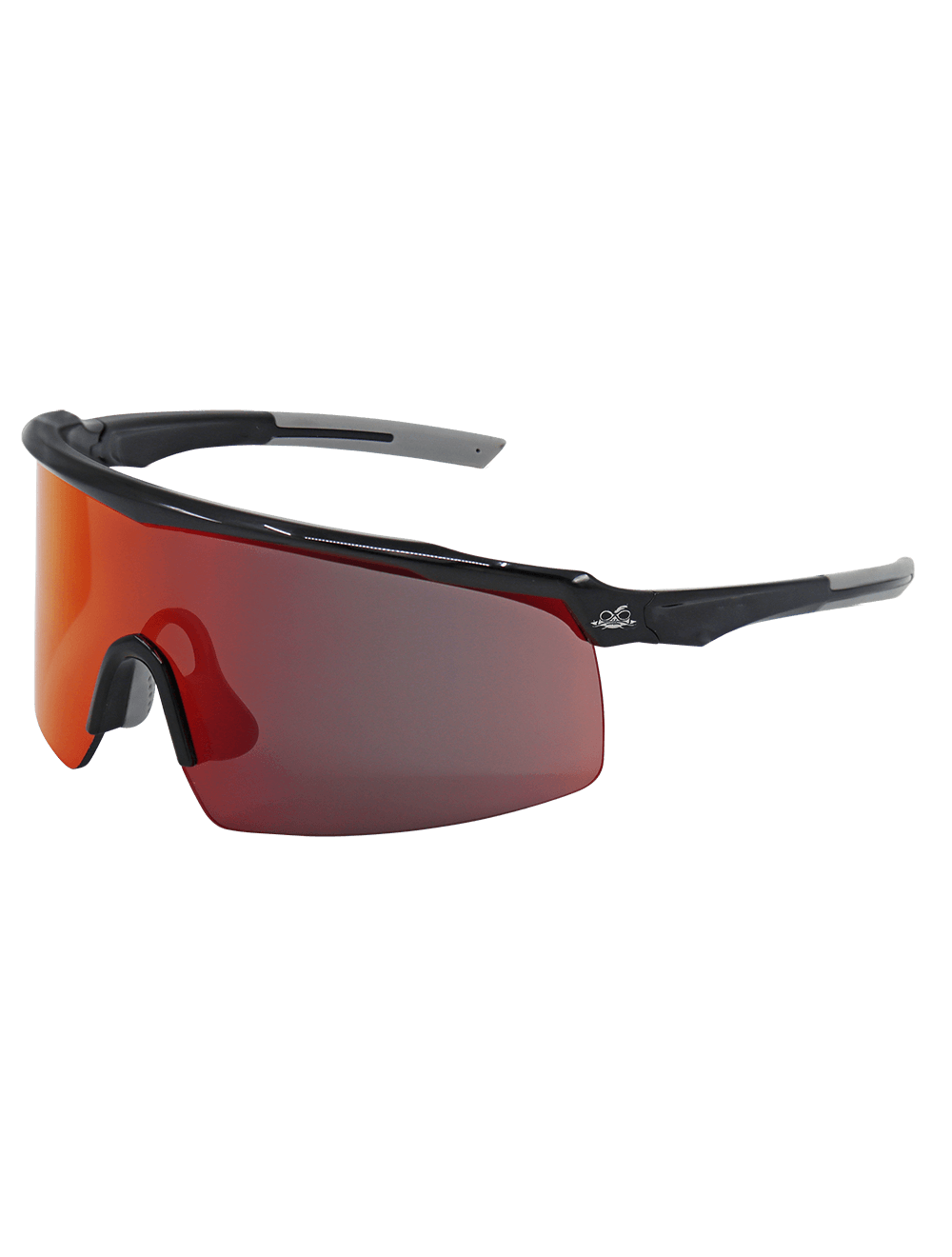 Whipray™ Red Mirror Performance Fog Technology Lens, Shiny Black Frame Safety Glasses - BH32510PFT