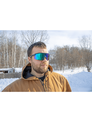 Whipray™ Green Mirror Performance Fog Technology Lens, Shiny Gray Frame Safety Glasses - BH32916PFT