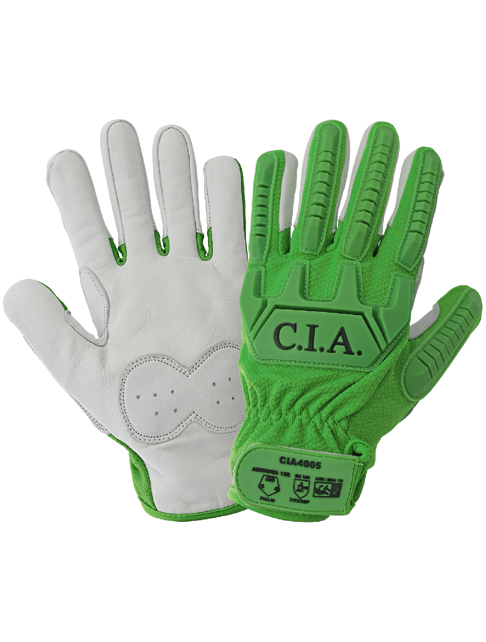 Cut and Impact Resistant Mechanics Style Gloves with a Premium Leather Palm - CIA4005 Sold by Dozen