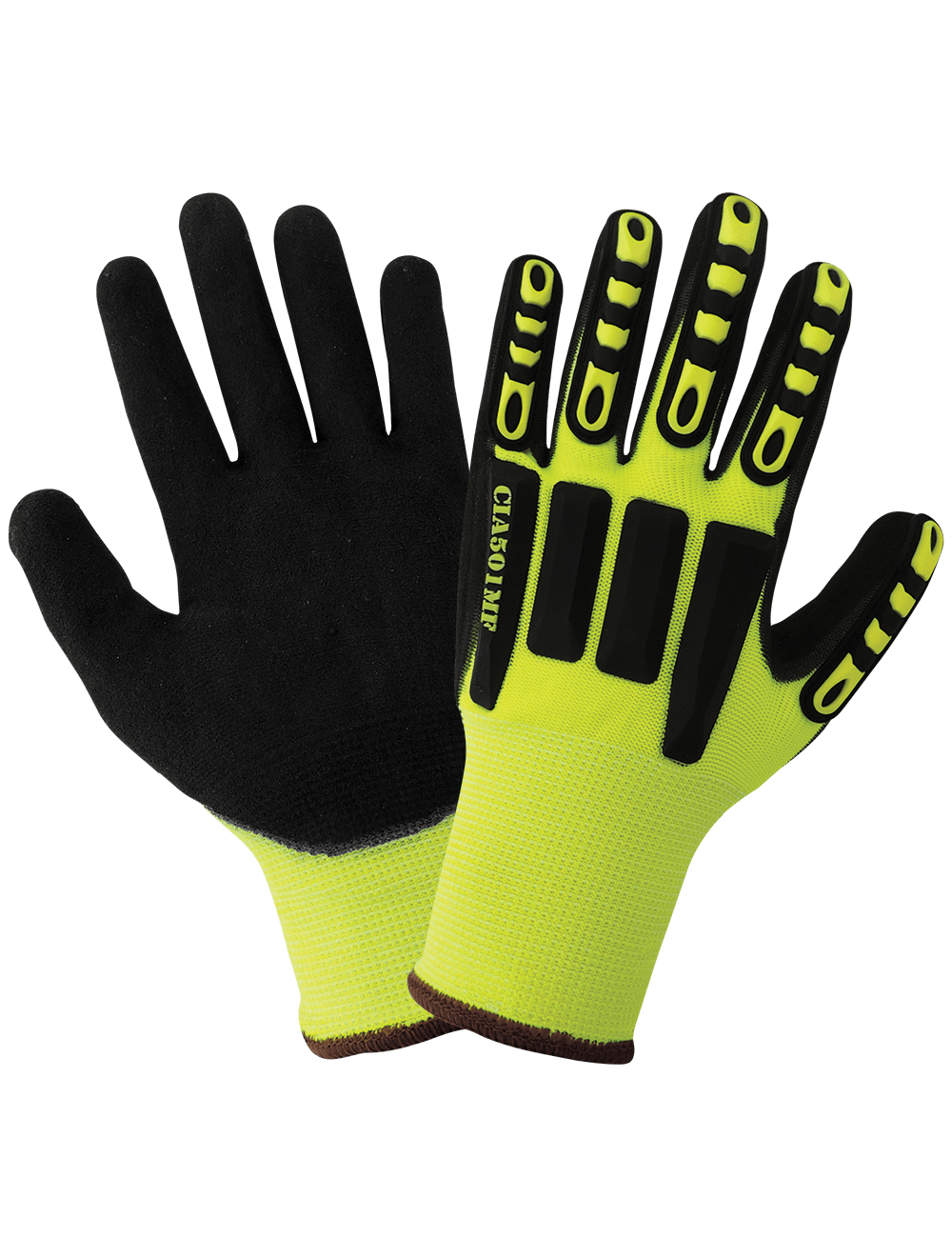 Vise Gripster® C.I.A. High-Visibility Double Mach Finish Nitrile Coated Impact Gloves with Cut, Impact, Abrasion, and Puncture Resistance - CIA501MF