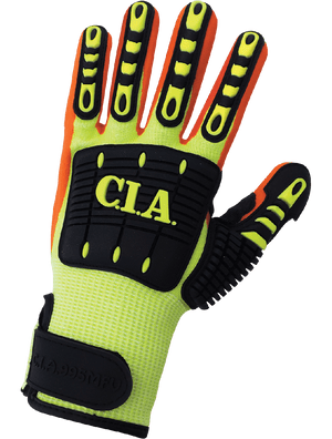 Vise Gripster® C.I.A. Cut, Abrasion, Puncture, and Impact Resistant Mach Finish Nitrile-Coated Palm High-Visibility Gloves - CIA995MFV