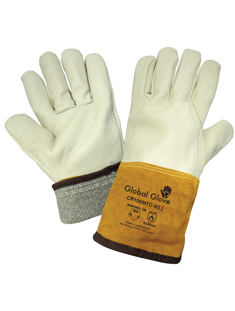 Premium Cowhide Grain Full Leather Mig/Tig Welding Cut, Abrasion, and Puncture Resistant Gloves - CR100MTC
