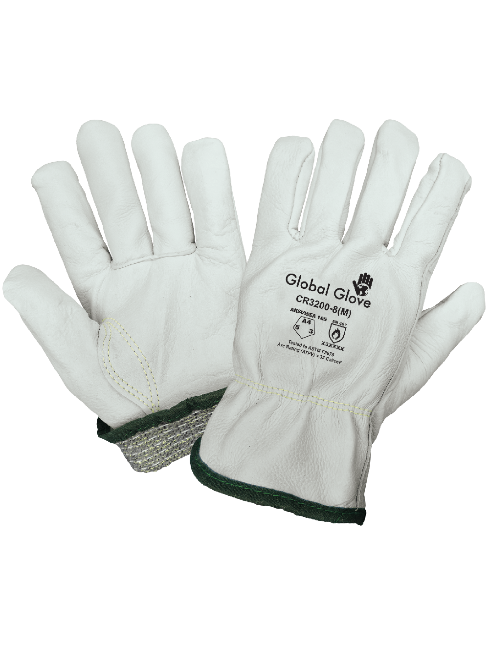 Cut, Abrasion, Puncture, and Heat Resistant Leather Drivers Style Gloves - CR3200