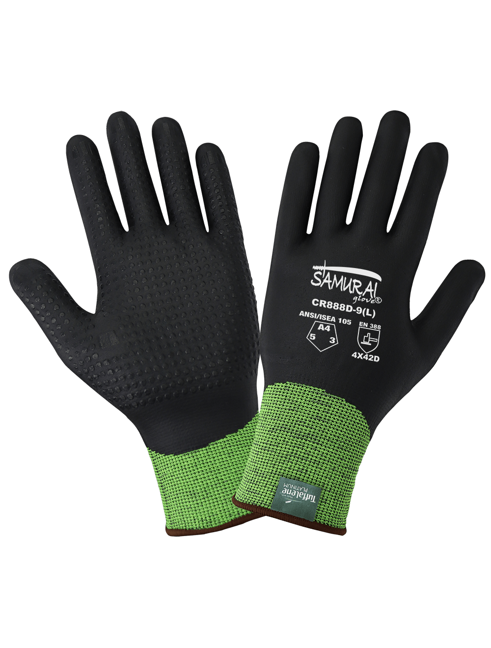 Samurai Glove® High-Visibility Cut Resistant Fully Coated Gloves Made with 18-Gauge Tuffalene® Platinum - CR888D