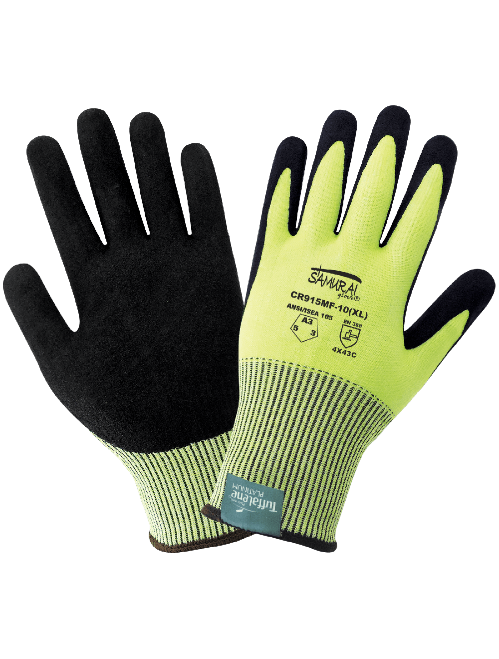 Samurai Glove® High-Visibility Cut, Abrasion, and Puncture Resistant Gloves Made with Tuffalene® Platinum - CR915MF