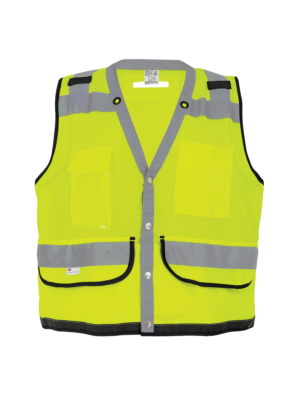 FrogWear® HV Lightweight High-Visibility Yellow/Green Mesh and Solid Surveyors Safety Vest - GLO-059