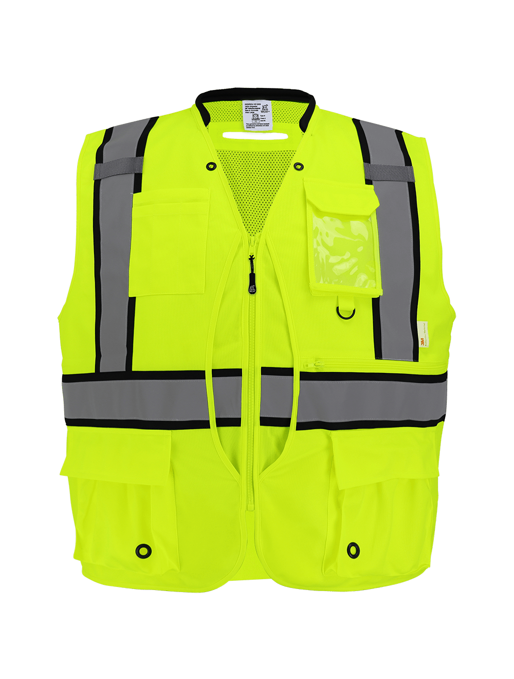 FrogWear® HV High-Visibility "Kitchen Sink" Premium Surveyors Safety Vest, ANSI Class 2 - GLO-088