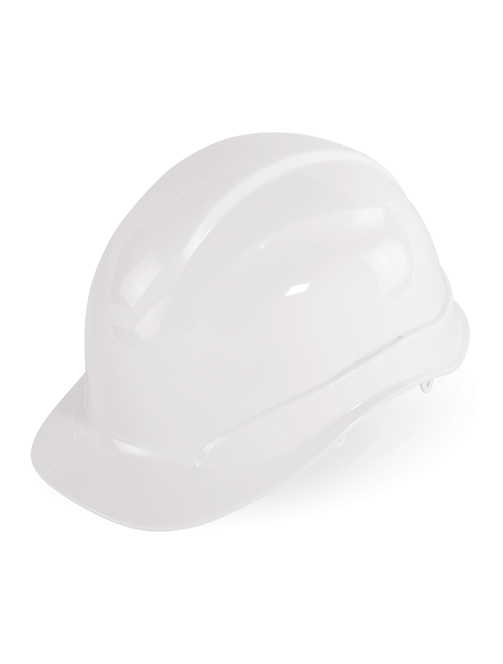Bullhead Safety™ Head Protection White Unvented Cap Style Hard Hat With Six-Point Slide Lock Suspension - HH-C1-W