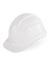 Bullhead Safety™ Head Protection White Unvented Cap Style Hard Hat With Six-Point Slide Lock Suspension - HH-C1-W