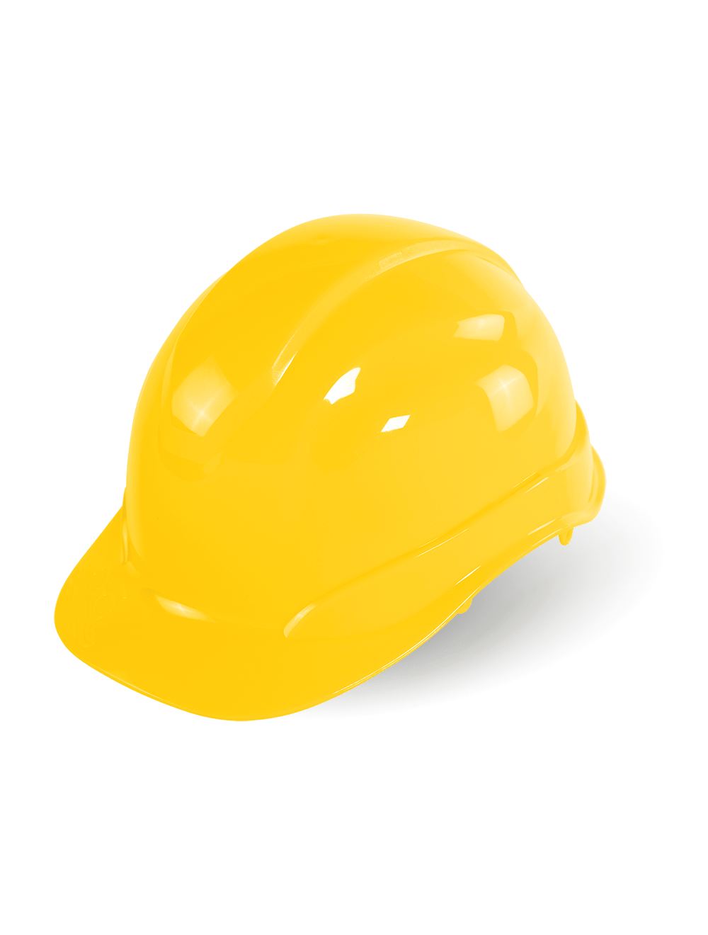 Bullhead Safety™ Head Protection Yellow Unvented Cap Style Hard Hat With Six-Point Slide Lock Suspension - HH-C1-Y