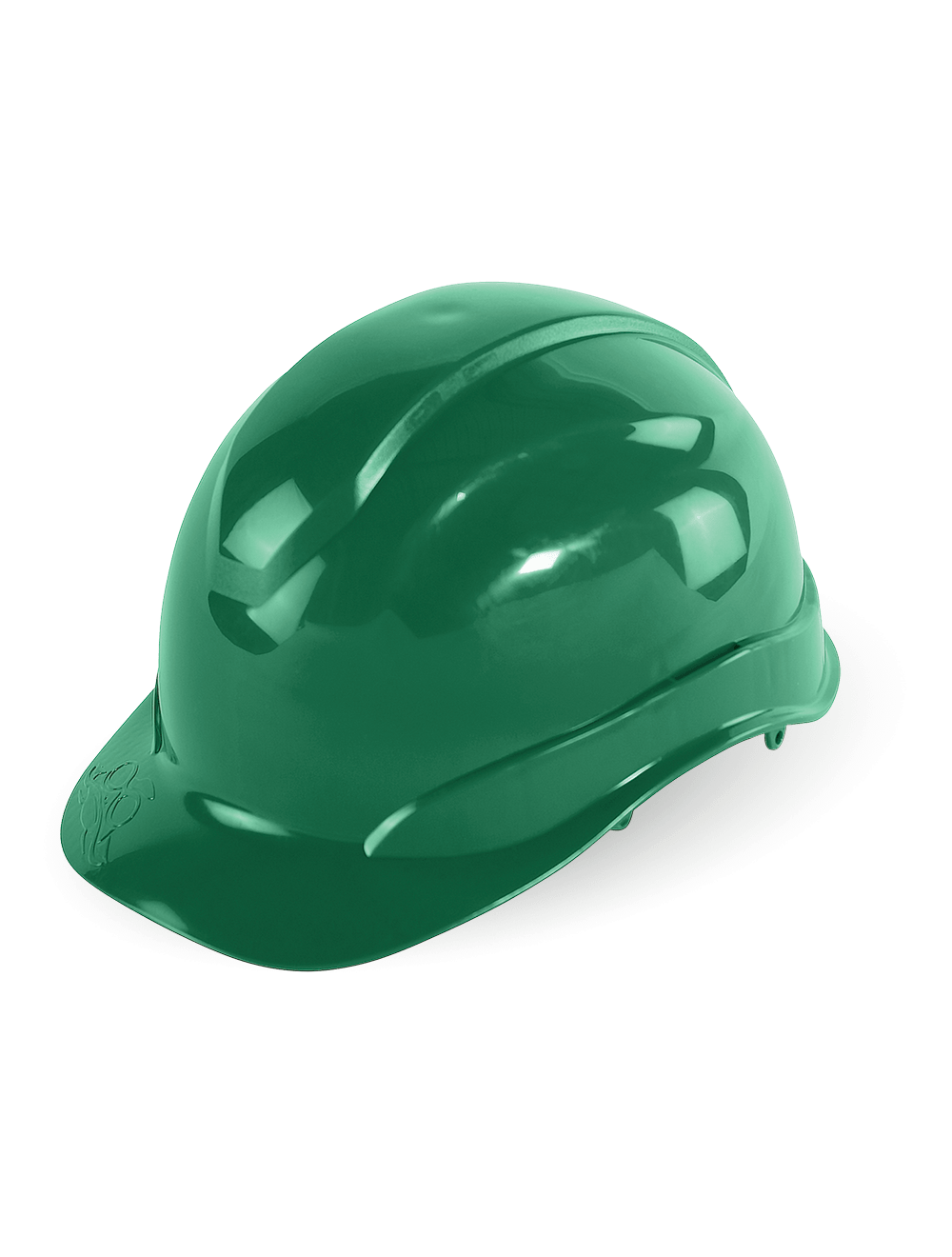 Bullhead Safety™ Head Protection Green Unvented Cap Style Hard Hat With Six-Point Ratchet Suspension - HH-C2-G