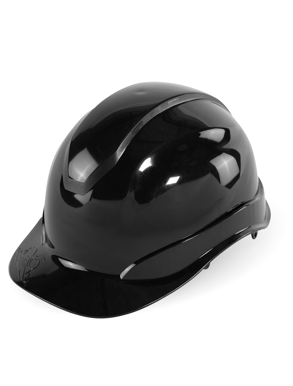 Bullhead Safety™ Head Protection Black Unvented Cap Style Hard Hat With Six-Point Ratchet Suspension - HH-C2-K