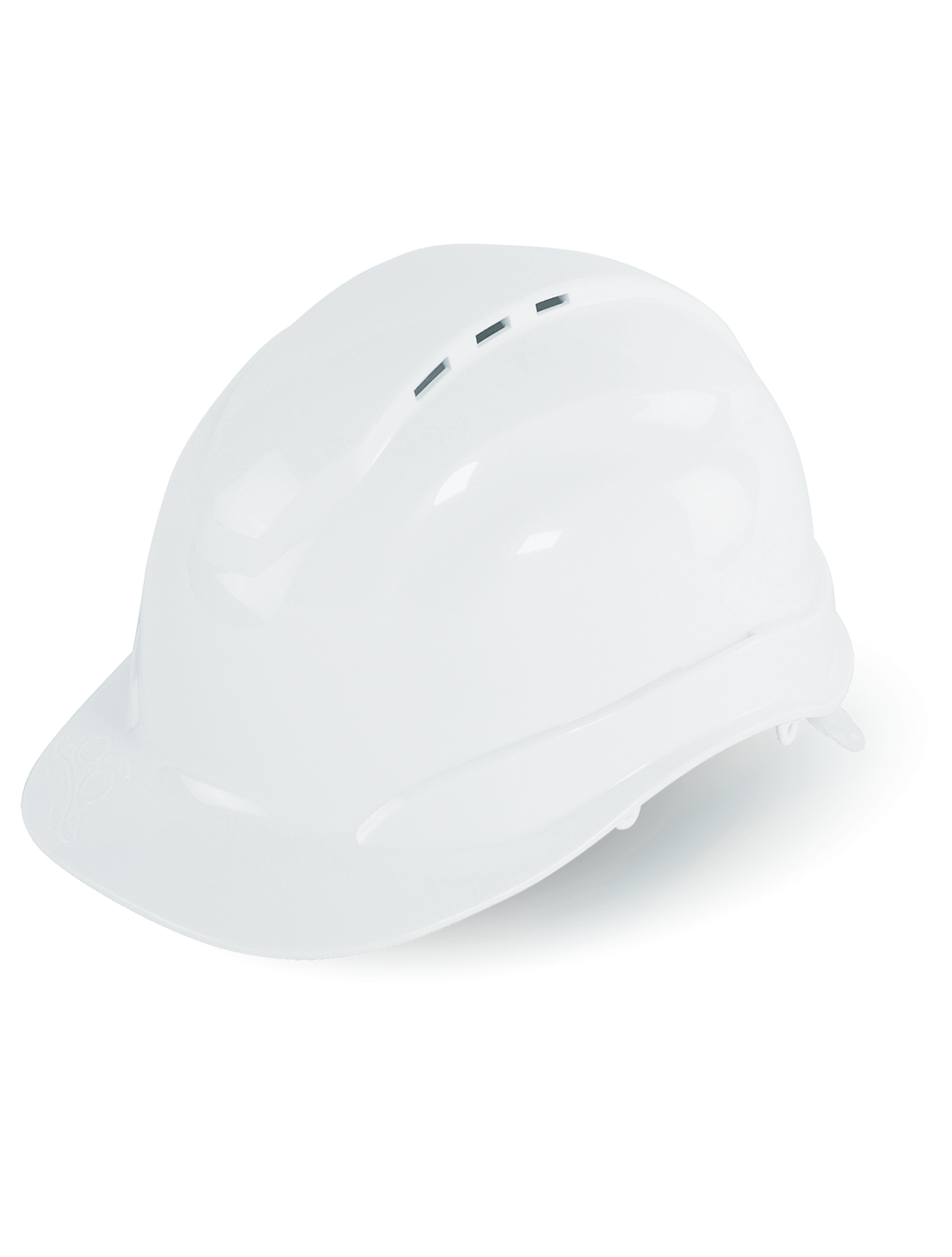 Bullhead Safety™ Head Protection White Vented Cap Style Hard Hat With Six-Point Ratchet Suspension - HH-C3-W
