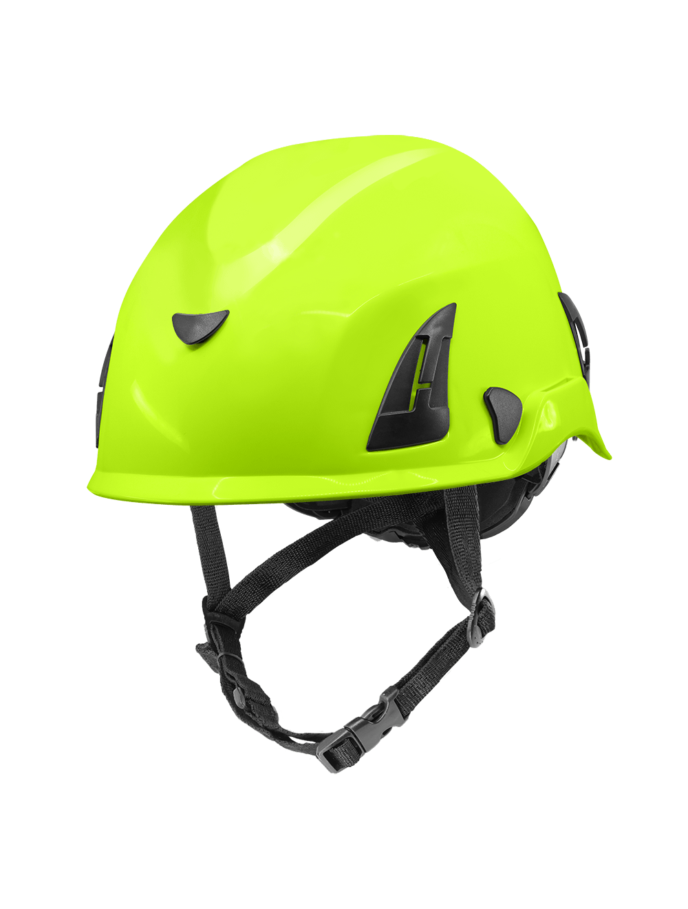 Bullhead Safety™ Head Protection - High-Visibility Yellow/Green Climbing Style Protective Helmet with Six-Point Ratchet Suspension and Four-Point Chin Strap - HH-CH1-YG