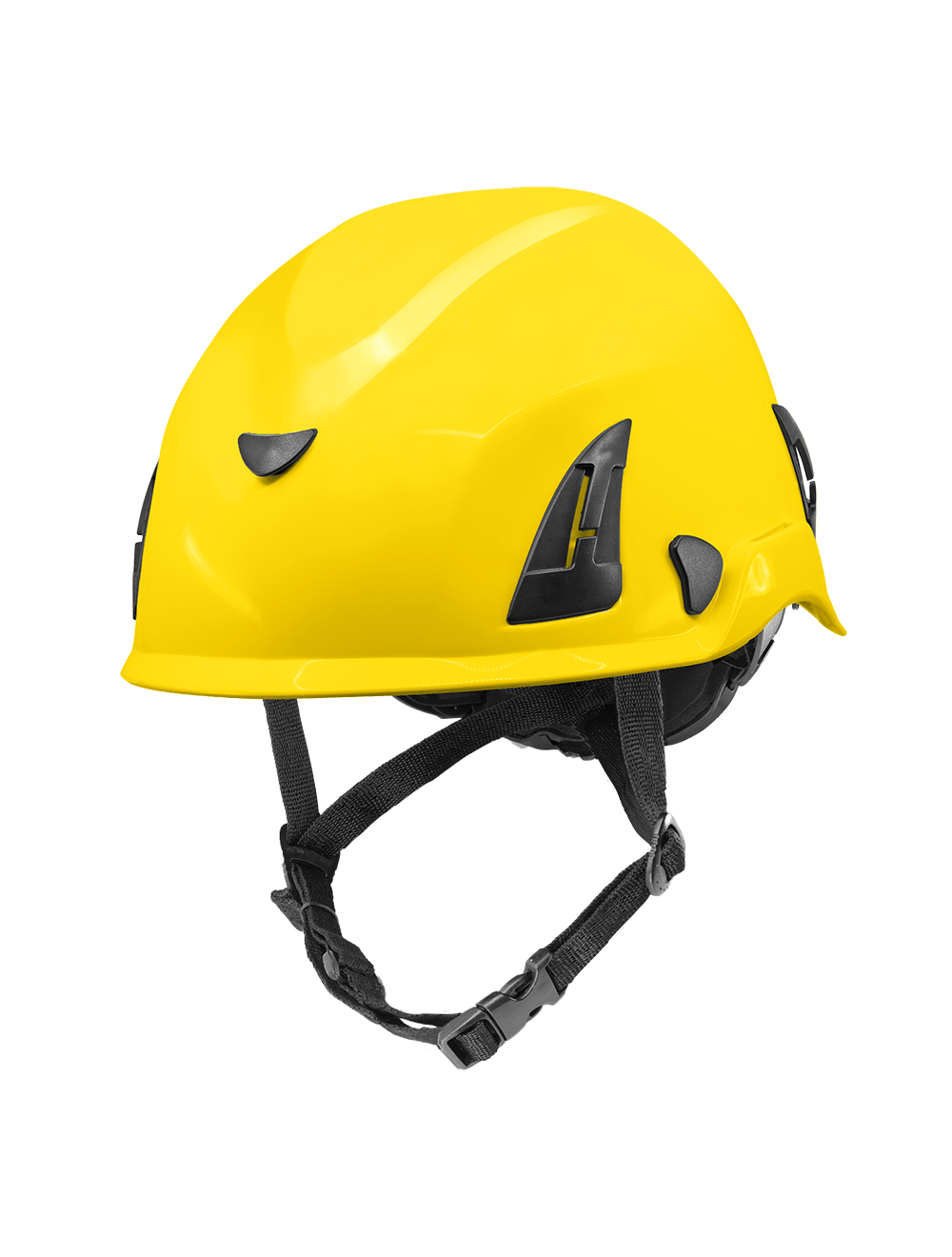 Bullhead Safety™ Head Protection - Yellow Climbing Style Protective Helmet with Six-Point Ratchet Suspension and Four-Point Chin Strap - HH-CH1-Y