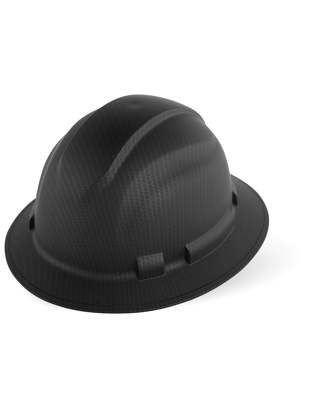 Bullhead Safety™ Head Protection Matte Black Graphite Unvented Full Brim Style Hard Hat With Six-Point Ratchet Suspension - HH-F1-C