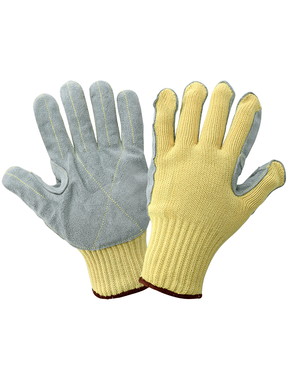String Knit Cut Resistant Leather Palm Gloves - K300LFE